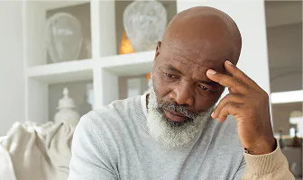 Exhausted person after stress, seeking steady glucose balance